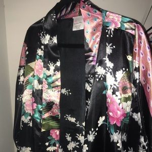 Silk floral kimono robe